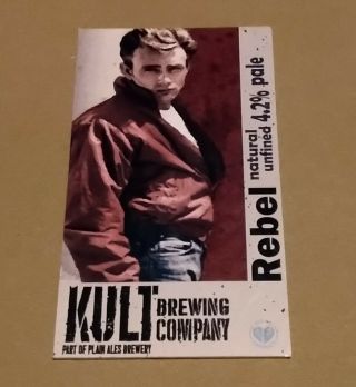 Kult Brewing Company Rebel James Dean Ale Beer Pump Handle Clip Badge 4.  2 Jd Kb