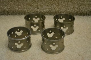 Set Of 4 Mickey Mouse Silhouette Napkin Rings (metal) - - Disney