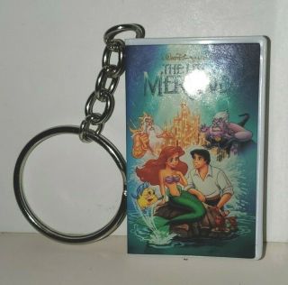 Disney Vhs Video Cassette Box Key Chain Little Mermaid Open No Guessing & Card