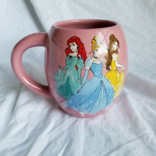 Walt Disney Princess Mug Cup Pink 3 Princesses Coffee Tea Ceramic