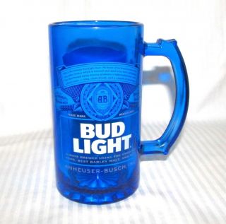 Bud Light - Anheuser - Busch Blue Glass Beer Mug - Dated 2018