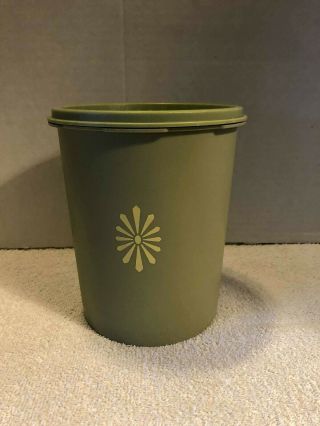 Vintage Tupperware Avacado Green Canister With Lid 809 - 5