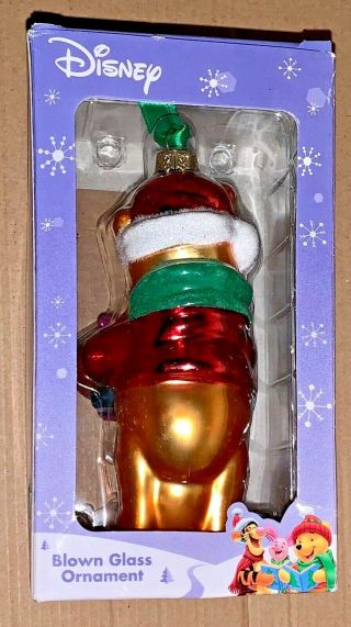 DISNEY Winnie The Pooh Blown Glass Christmas Ornament Honey Pot - BOX 3