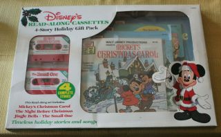 Mickey Mouse Disney Read Along Cassettes Holiday Gift Pack Christmas Tapes Books
