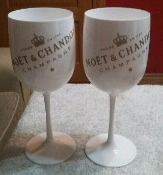 Moet And Chandon Ice Imperial Acrylic White Edition Champagne Glass.  Set Of 2.