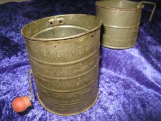 Vtg Bromwell Flour Sifter,  3c,  Red Handle And An Erickson,  2c,