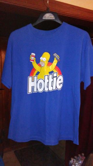 The Simpsons Xl Homer " Hottie " Beer & Remote T - Shirt Cotton Delta Pre - Owned