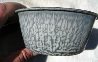 Gray graniteware 5 - 1/4 in.  D.  dish or cereal or soup bowl circa 1910 ' s - 1920 ' s 2