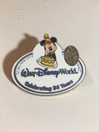 Disney Pin Cast Exclusive Wdw 34th Anniversary Name Tag Mickey Mouse 41702