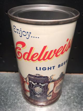 Edelweiss Light Flat Top Beer Can Bottom Opened Drewrys South Bend In