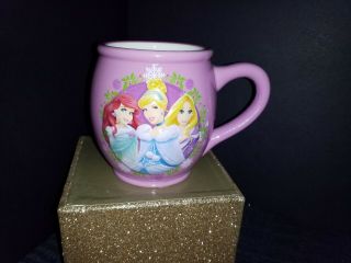 Disney 3 Princess (ariel,  Cinderella,  And Rapunzel) Pink 3d Ceramic Mug