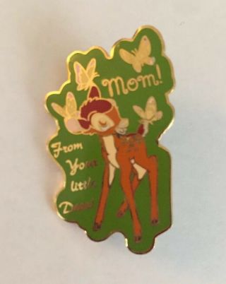 Disney Pin Bambi Mothers Day ‘mom’ From You Little Dear With Butterflies