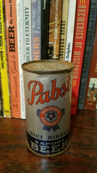 Pabst Blue Ribbon Export 12oz Flat Top Beer Can Oi Irtp Bottom Opened