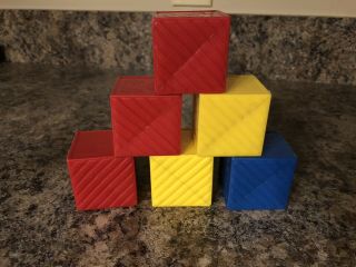Tupperware Tuppertoys Busy Blocks Set Of 6 Red Blue Yellow