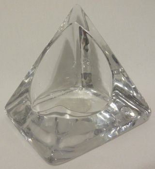 Pier 1 Crystal Clear Heavy Triangle Pyramid Diamond Votive Large Candle Holder