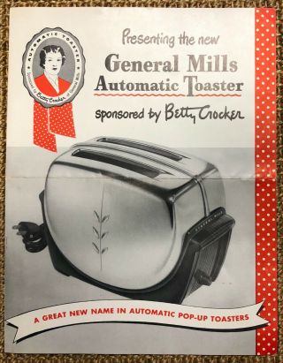 Vintage 1950s General Mills Automatic Toaster Illustrated Brochure