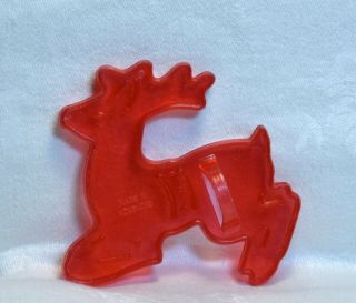 Vintage Red Plastic Cookie Cutter - Santa 