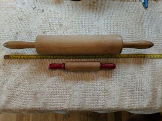 Vintage Rolling Pin Solid Wood.  One Piece Country Kitchen Decor Plus One Other