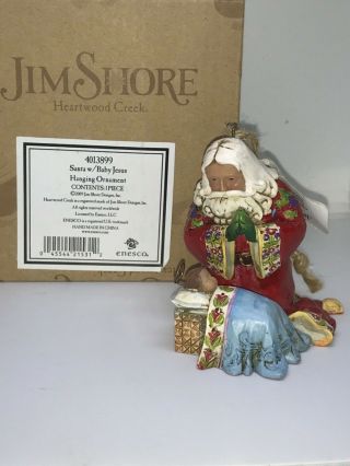 Jim Shore - Santa With Baby Jesus - Enesco 2009 Christmas Ornament S4013899 Bnib