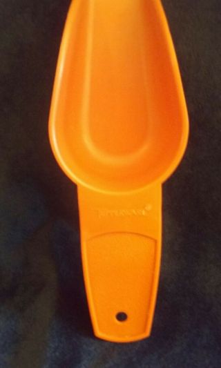 Vintage Tupperware 878 - 4 harvest orange Small Scoop Kitchen Gadget 3