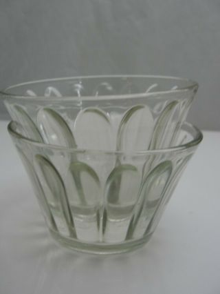 Set Of 2 Vintage Jell - Well Clear Glass Gelatin Cups Molds