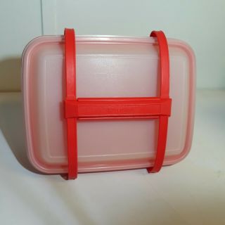 TUPPERWARE 3 Piece Red Pack & Carry Lunch Box or Ice Cream Keeper 1254 3