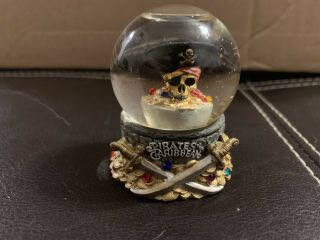 Disney Parks Authentic Pirates Of The Caribbean Miniature Snow Globe Skull