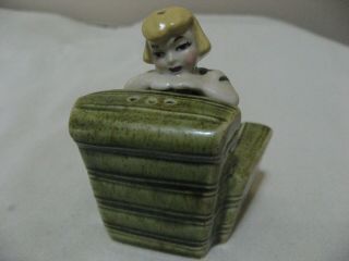 Madison Ceramic Art Girl In A Chair Salt Pepper Shakers