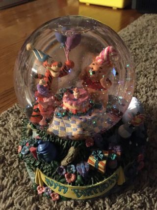 Winnie The Pooh Snow Globe Disney Store Party Water Tigger Happy Birthday To You