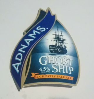 Adnams Ghost Ship Beer Pump Handle Clip Badge 4.  5 Abv Ghostly Pale Ale Vgc