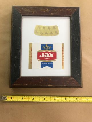 1960’s Jax Beer Label Framed,  Jackson Brewing,  Orleans Falstaff,  Dixie