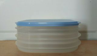 3 Tupperware 2576 Fridge Stackable Deli Cheese/lunch Meat Containers & Lid 2575