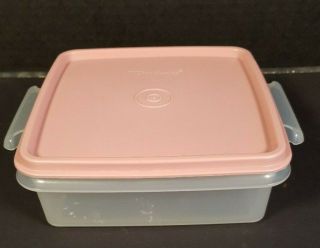 Tupperware Square Away Sandwich Keeper Back To School Pink 1362 1363