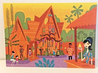 Disney Enchanted Tiki Room Shag Postcard Disney Parks Village Single Card