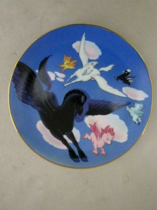 Walt Disney Plate Celebrating 50 Years Of Fantasy Flying Horse Unicorn 1940 - 1990