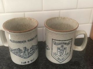 2 Dunoon Ceramic Made In Scotland Alexander Hamilton Coffee Tea Mugs Cups