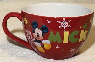 Walt Disney Store Mickey Mouse Mug Christmas Soup Bowl Holiday Jumbo Coffee Cup