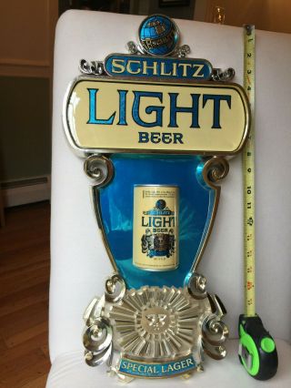 Schlitz Light Beer Sign - With Can Face - 3d