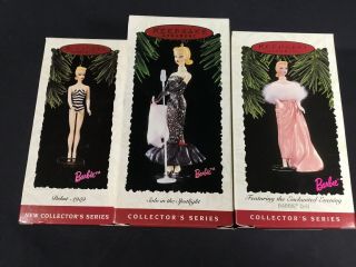 Hallmark Keepsake 1994 1995 1996 Barbie Collector’s Series Ornaments 1 2 3
