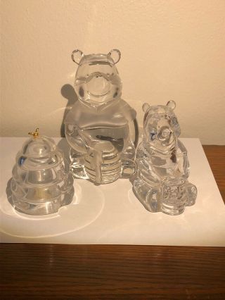 Lenox Disney Crystal Winnie Pooh And Honey Pot Salt & Pepper Shaker Set -