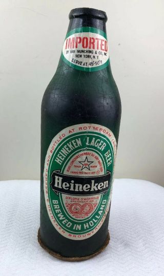 Vintage Large Heineken Bottle 15.  5 " Tall Green Man Cave