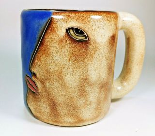 Design By Mara Mexico 4 1/2  Cup Mug Stoneware Abstract Portraits Hand Crafted