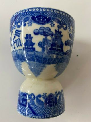 Vintage Blue And White Egg Cup Japan