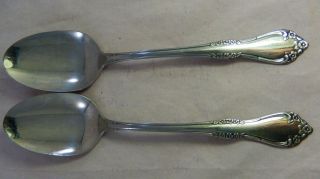 Wm.  A.  Rogers Deluxe Stainless Oneida Ltd Mansfield Set Of 2 Table Serving Spoons