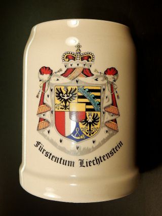 Furstentum Liechtenstein Beer Stein Ceramic Mug Barware.  5l