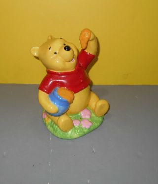 Disney Winnie The Pooh Piggy Bank Ceramic Honey Pot Bear Nursery Decor Enesco