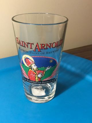 Saint Arnold Brewery Pint Glass Houston,  Tx First Microbrewery Patron Of Brewers