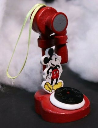 Vintage Telephone Mickey Mouse Kurt S.  Adler Ornament 1992 Made In Taiwan 3.  5 "