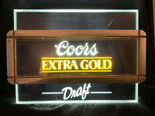 1988 Coors Extra Gold Draft Edgelit Light Up Bar Sign From Coors Brewery Usa