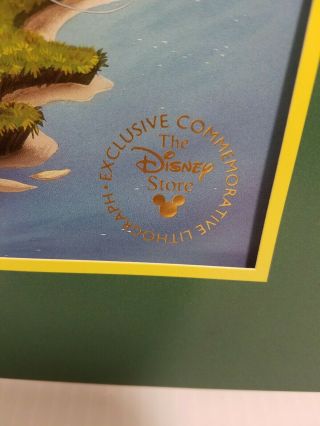 1998 Walt Disney Store PETER PAN Exclusive Commemorative Lithograph w/ sleeve 2
